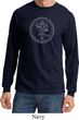 Mens Yoga Circle Ganesha White Print Long Sleeve