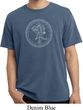 Mens Yoga Circle Ganesha White Print Pigment Dyed Shirt
