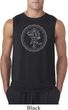 Mens Yoga Circle Ganesha White Print Sleeveless Shirt