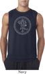 Mens Yoga Circle Ganesha White Print Sleeveless Shirt
