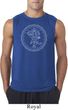 Mens Yoga Circle Ganesha White Print Sleeveless Shirt