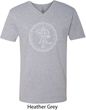 Mens Yoga Circle Ganesha White Print V-neck Shirt