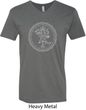 Mens Yoga Circle Ganesha White Print V-neck Shirt