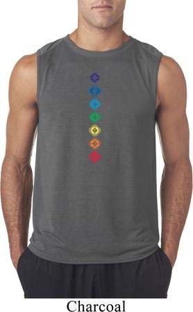 Mens Yoga Diamond Chakras Sleeveless Shirt