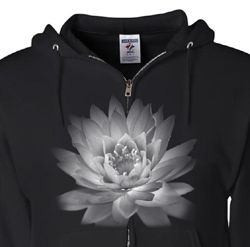 Mens Yoga Full Zip Hoodie Lotus Flower