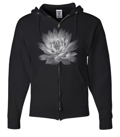 Mens Yoga Full Zip Hoodie Lotus Flower