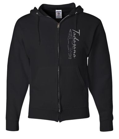Mens Yoga Full Zip Hoodie Tadasana Mountain Pose