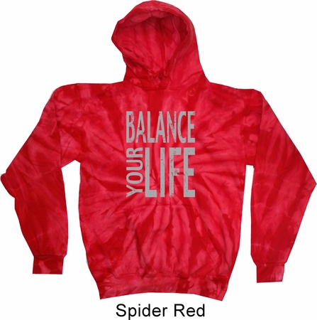 Mens Yoga Hoodie Balance Your Life Tie Dye Hoody