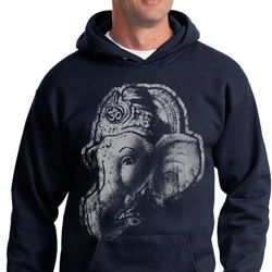 Mens Yoga Hoodie BIG Ganesha Profile Hoody