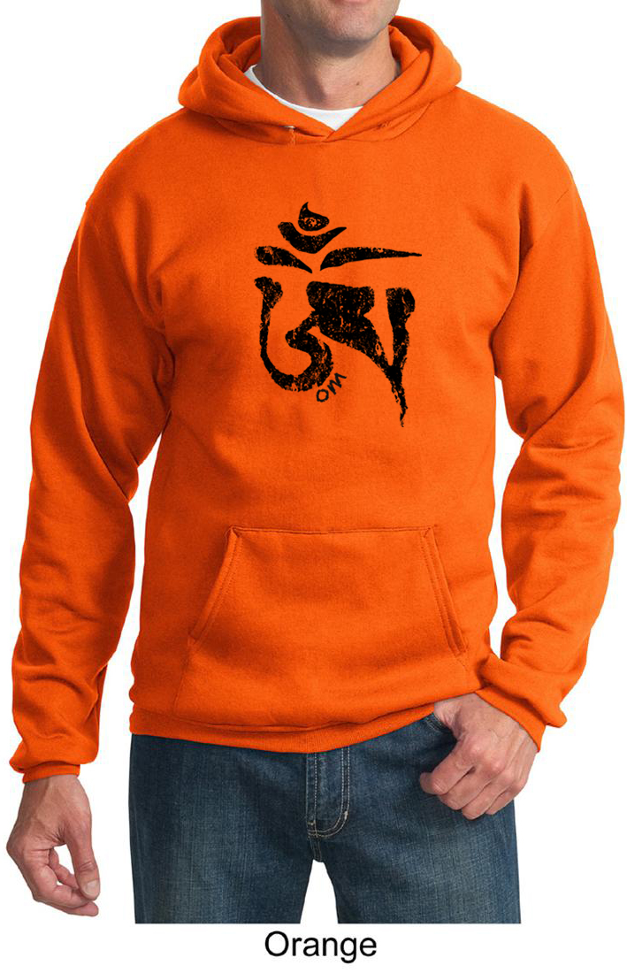 Mens Yoga Hoodie Black Tibetan Om Hoody Black Tibetan Om Mens Yoga Shirts