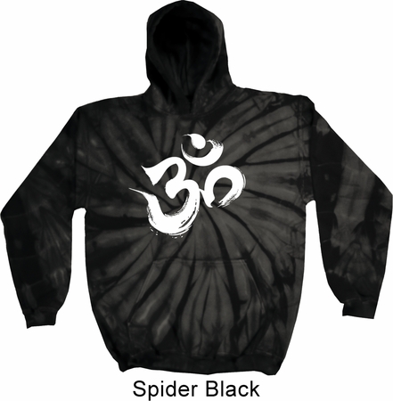 Mens Yoga Hoodie Brushstroke Aum Tie Dye Hoody