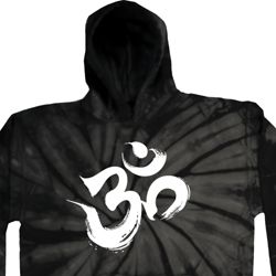 Mens Yoga Hoodie Brushstroke Aum Tie Dye Hoody