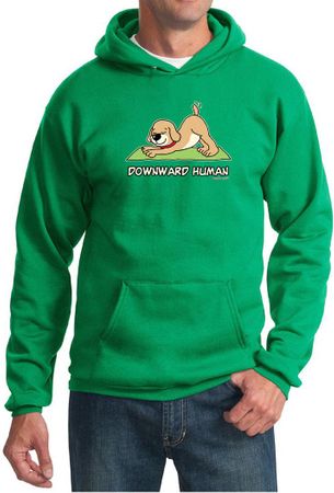 Mens Yoga Hoodie Downward Human Hoody