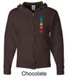 Mens Yoga Hoodie Floral Chakras Full Zip Hoody
