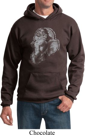 Mens Yoga Hoodie Ganesha Profile Hoody