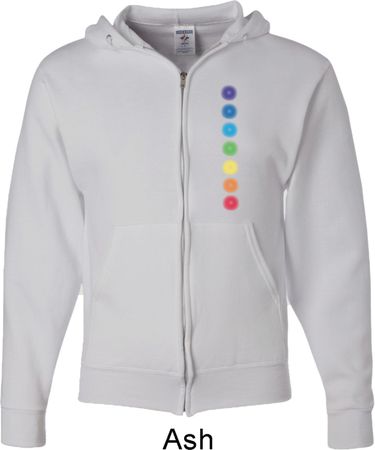 Mens Yoga Hoodie Glowing Chakras Full Zip Hoody