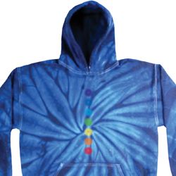 Mens Yoga Hoodie Glowing Chakras Tie Dye Hoody