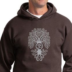 Mens Yoga Hoodie Grey Bodhi Tree Hoody
