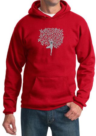 Mens Yoga Hoodie Grey Tree Pose Hoody