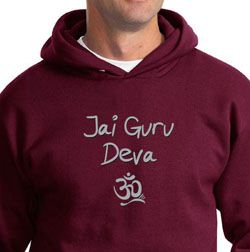 Mens Yoga Hoodie Jai Guru Deva Hoody