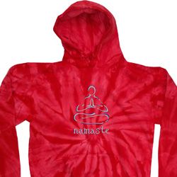 Mens Yoga Hoodie Namaste Lotus Pose Tie Dye Hoody