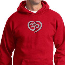 Mens Yoga Hoodie OM Heart Hoody