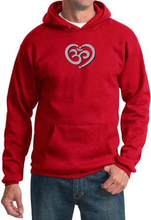 Mens Yoga Hoodie OM Heart Hoody