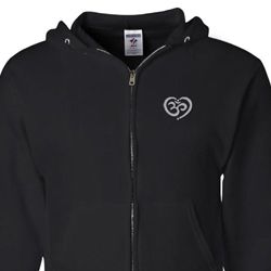 Mens Yoga Hoodie OM Heart Pocket Print Full Zip Hoody Mens Yoga Hoodie OM Heart Pocket Print Full Zip Hoody