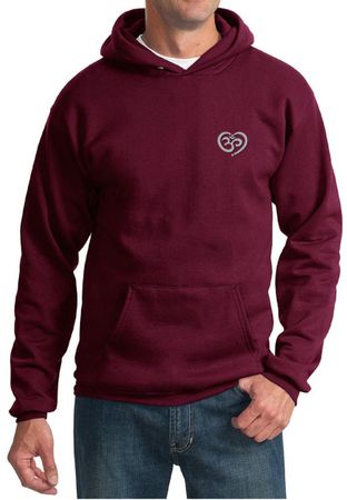 Mens Yoga Hoodie OM Heart Pocket Print Hoody