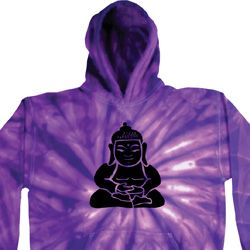 Mens Yoga Hoodie Shadow Buddha Tie Dye Hoody