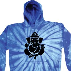 Mens Yoga Hoodie Shadow Ganesha Tie Dye Hoody