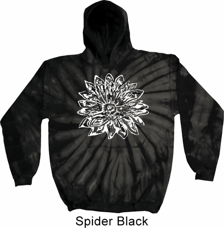 Mens Yoga Hoodie Sketch Lotus Tie Dye Hoody