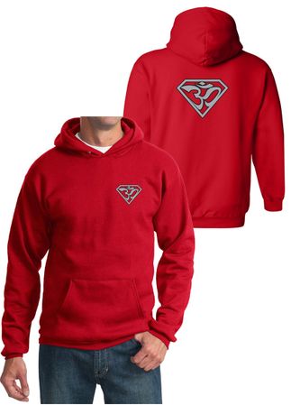 Mens Yoga Hoodie Super OM Front and Back Print Hoody