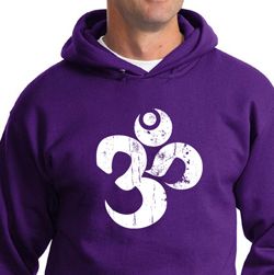 Mens Yoga Hoodie White Distressed OM Hoody