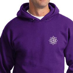 Mens Yoga Hoodie White Lotus OM Pocket Print Hoody Mens Yoga Hoodie White Lotus OM Pocket Print Hoody