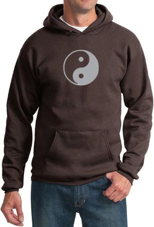 Mens Yoga Hoodie Yin Yang Big Print Meditation Hoody