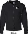 Mens Yoga Hoodie Yin Yang Patch Pocket Print Full Zip Hoody