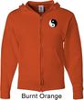 Mens Yoga Hoodie Yin Yang Patch Pocket Print Full Zip Hoody
