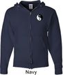 Mens Yoga Hoodie Yin Yang Patch Pocket Print Full Zip Hoody