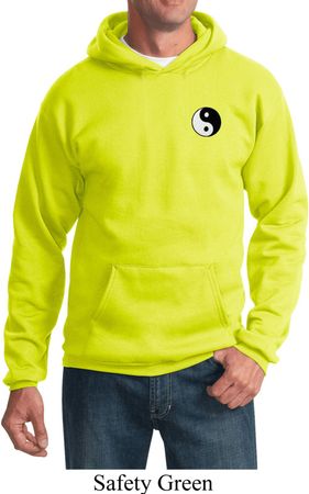 Mens Yoga Hoodie Yin Yang Patch Pocket Print Hoody