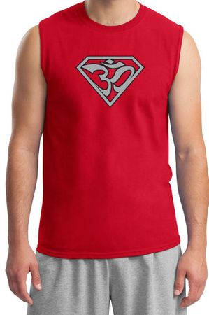 Mens Yoga Muscle Shirt Super OM Shirt
