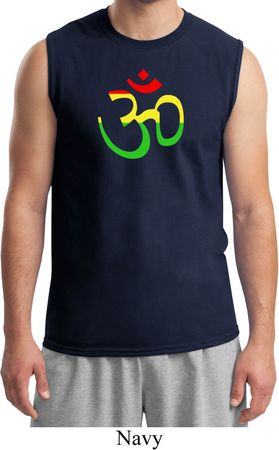 Mens Yoga Rasta Aum Muscle Shirt