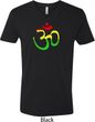 Mens Yoga Rasta Aum V-neck Shirt
