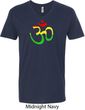 Mens Yoga Rasta Aum V-neck Shirt