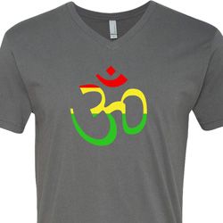 Mens Yoga Rasta Aum V-neck Shirt Mens Yoga Rasta Aum V-neck Shirt