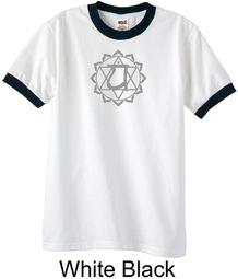 Mens Yoga Ringer Shirt Anahata Heart Chakra Shirt