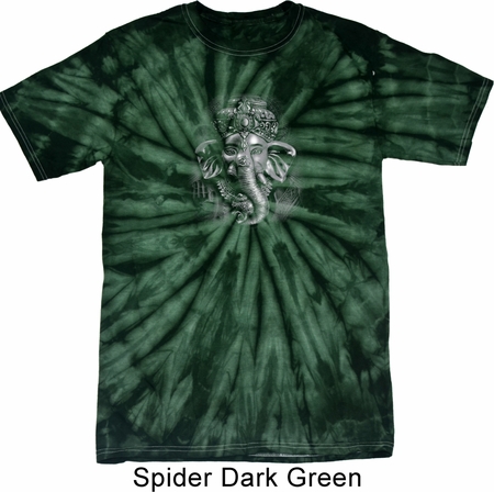 Mens Yoga Shirt 3D Ganesha Darks Spider Tie Dye Tee T-shirt
