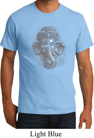 Mens Yoga Shirt 3D Ganesha Lights Organic Tee T-Shirt