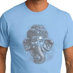 Mens Yoga Shirt 3D Ganesha Lights Organic Tee T-Shirt