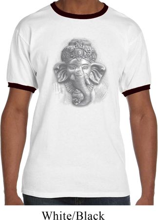 Mens Yoga Shirt 3D Ganesha Lights Ringer Tee T-Shirt